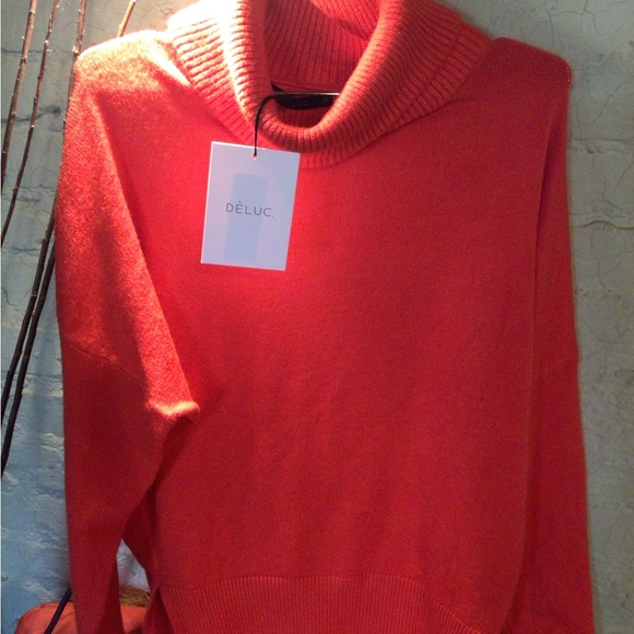 Deluc Sweaters - NeW! DELUC Trento turtleneck papaya  sweater